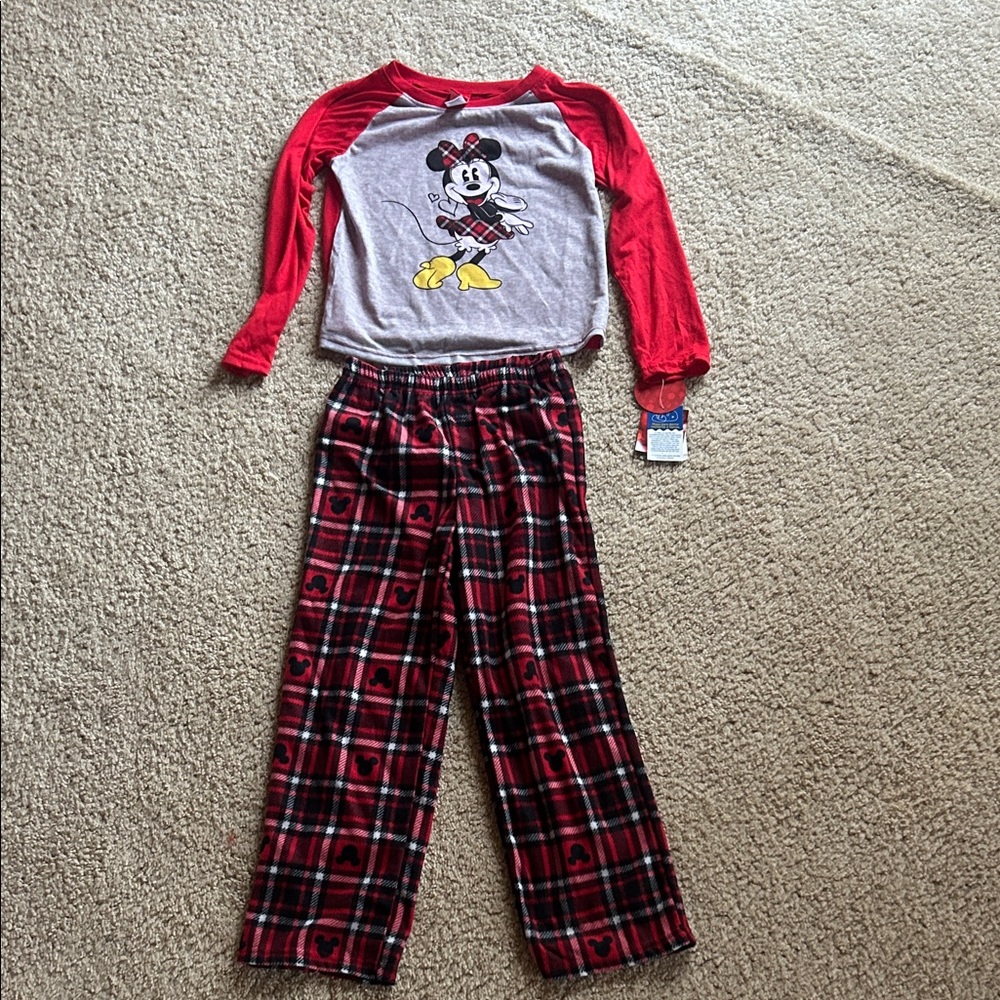 Disney Mickey Mouse Red and Gray Pajama Set